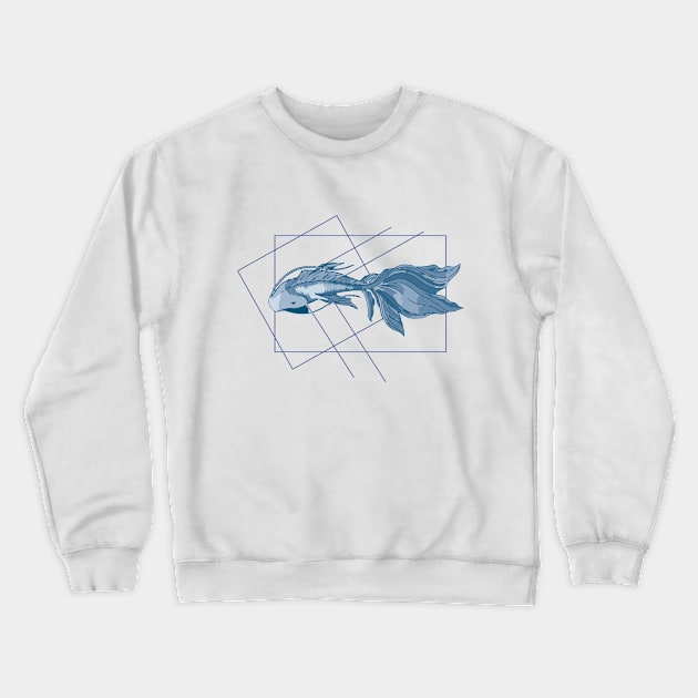 Blue Koi Crewneck Sweatshirt by hljohndesign